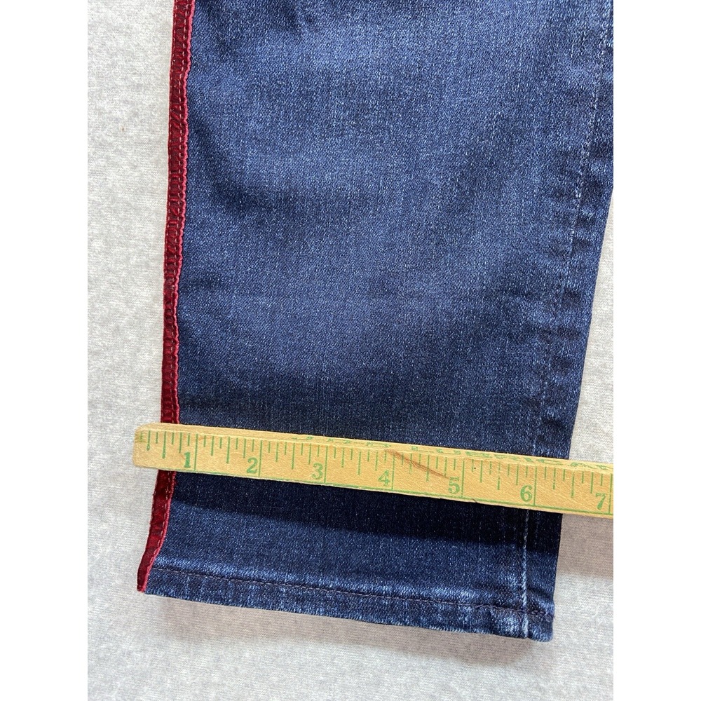 J.Crew Jeans Womens 27 Blue Vintage Straight Red Side Stripe Stretch‎ Denim - Picture 5 of 13